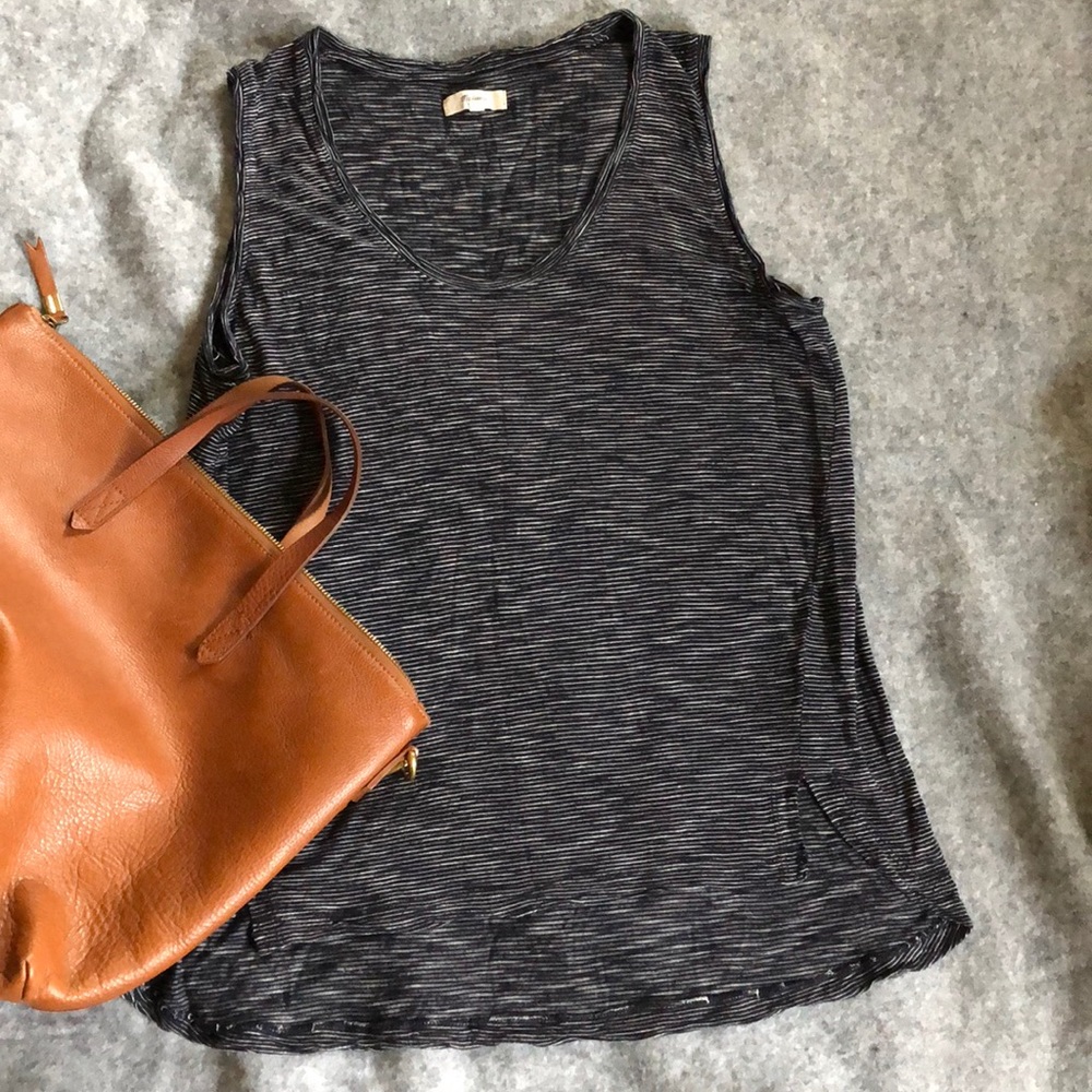 Madewell sleeveless top with hi-lo rounded hem